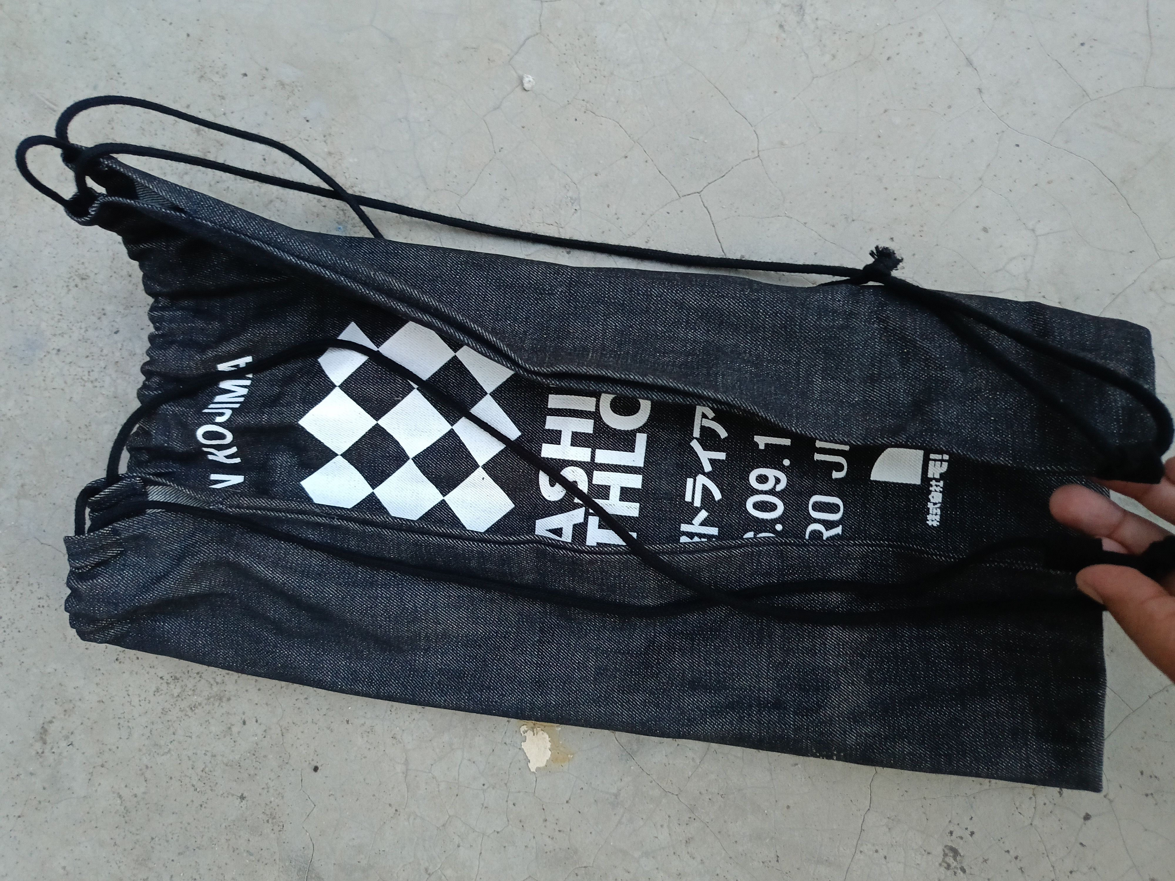 Momotaro Jeans Kurashiki Triathlon By Momotaro Jeans Drawstrings Bag Denim Size ONE SIZE - 4 Thumbnail