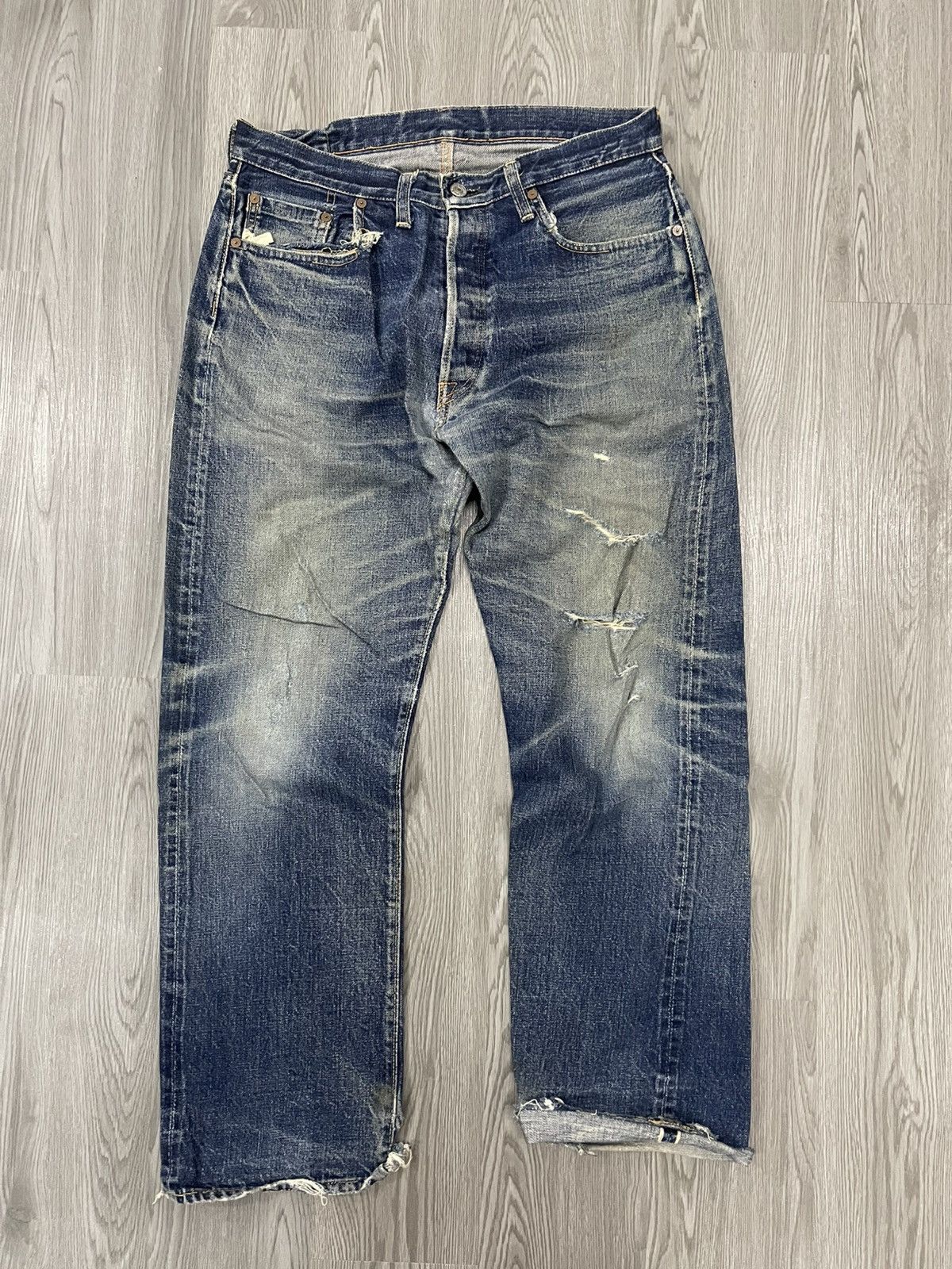 Denime × Japanese Brand Denime Japan Selvedges Distressed denim Size US 32 / EU 48 - 2 Thumbnail