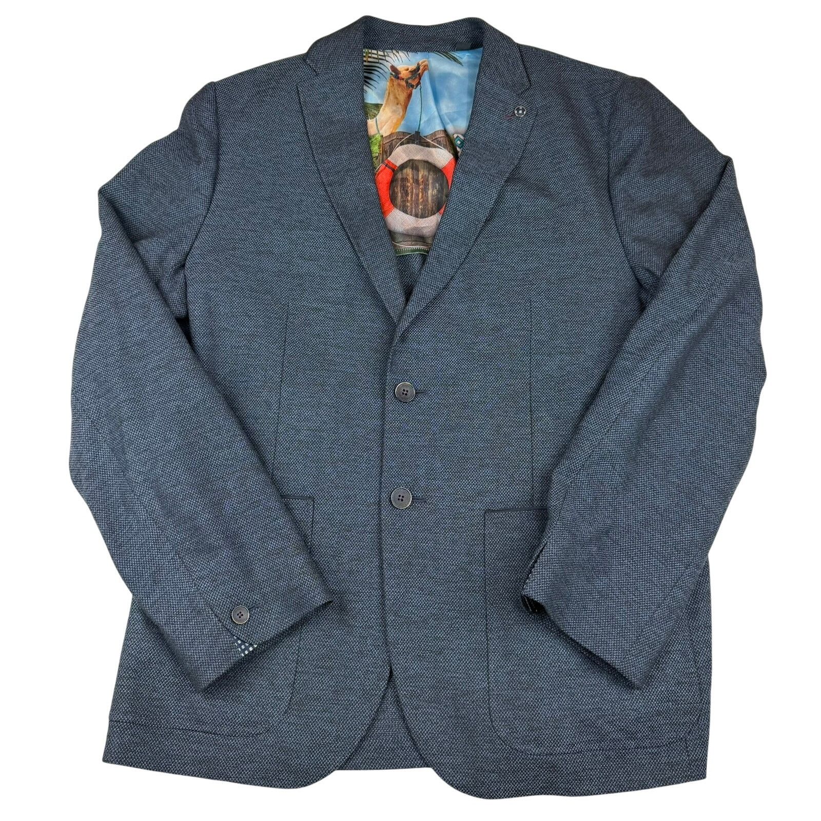 Ted Baker Ted Baker Blue Textured Sport Coat Blazer Size 5 Size US L / EU 52-54 / 3 - 1 Thumbnail