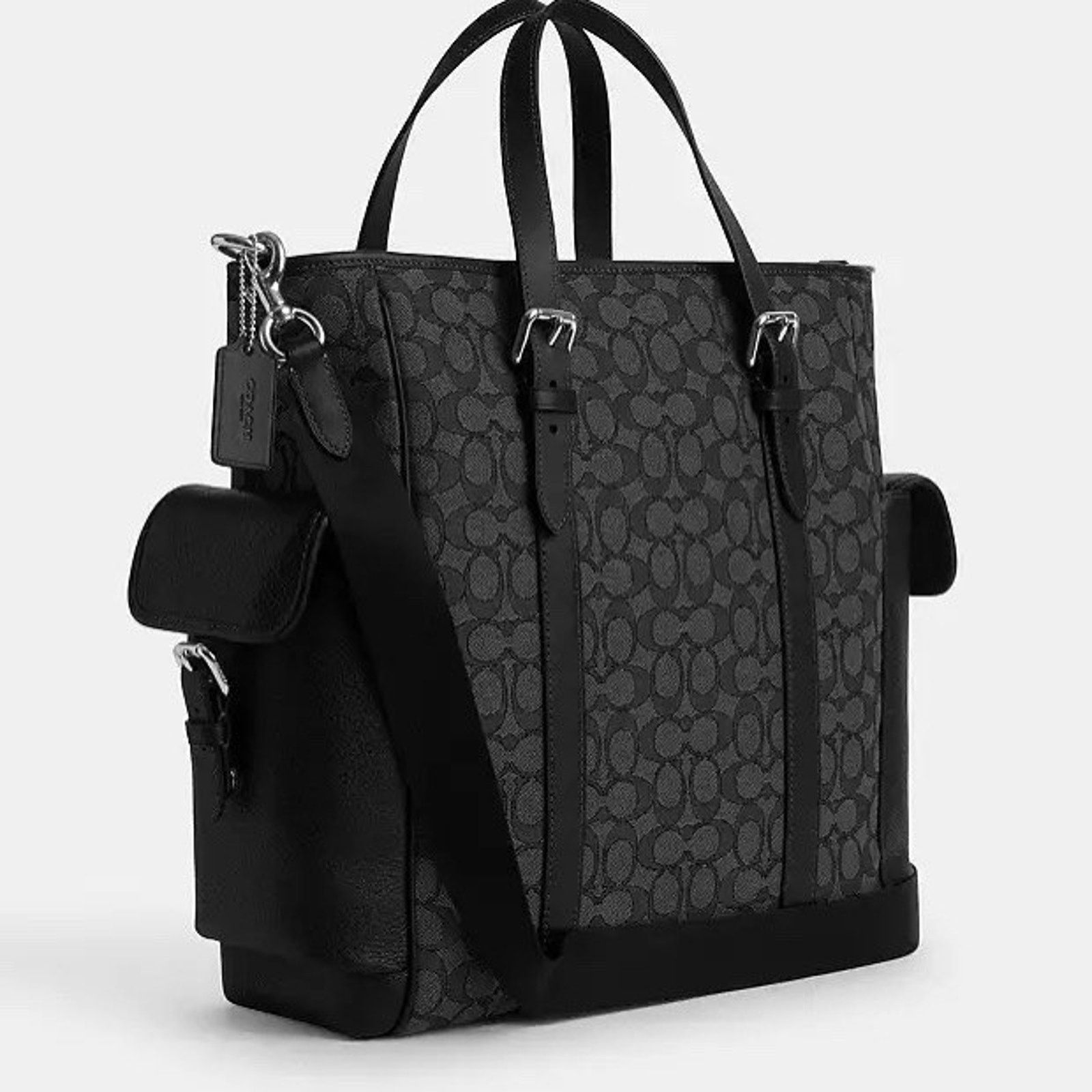 Coach NWT COACH CR325 Sprint Tote Bag Silver/Charcoal/Black Size ONE SIZE - 8 Thumbnail