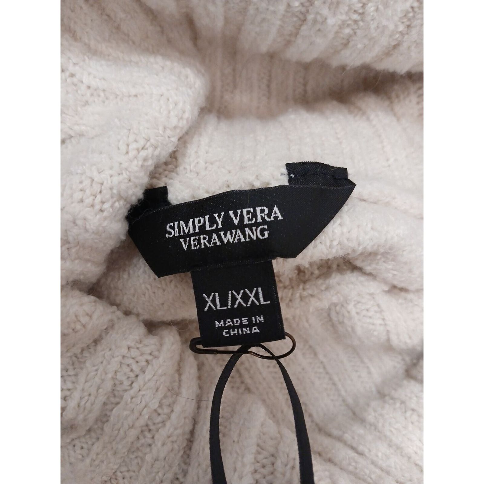 Vera Wang Simply Vera Wang Sweater Sz XXL Beige Chunky Cowl LAGENLOOK Size XXL / US 16-18 / IT 52-54 - 17 Thumbnail