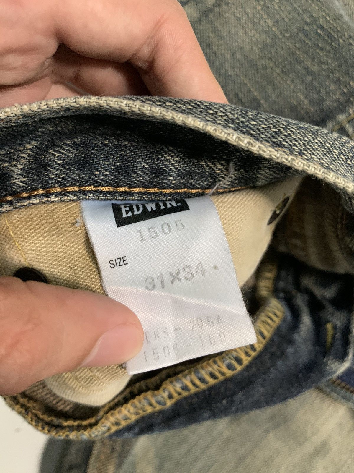 Edwin VINTAGE EDWIN 505z SELVEDGE RUSTY JAPANESE DISTRESSED DENIM Size US 31 - 17 Thumbnail