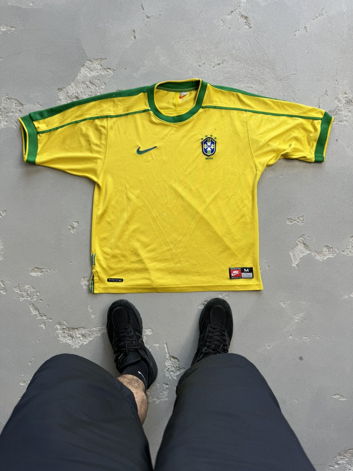 Vintage Nike Brazil 1998 Soccer Football Jersey M