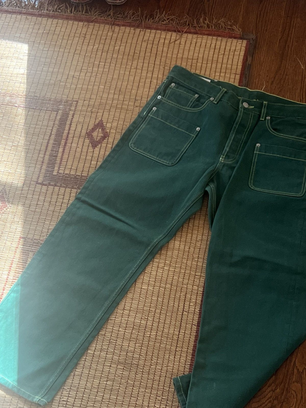 Dries Van Noten Green carpenter dries jeans Size US 33 - 1 Thumbnail