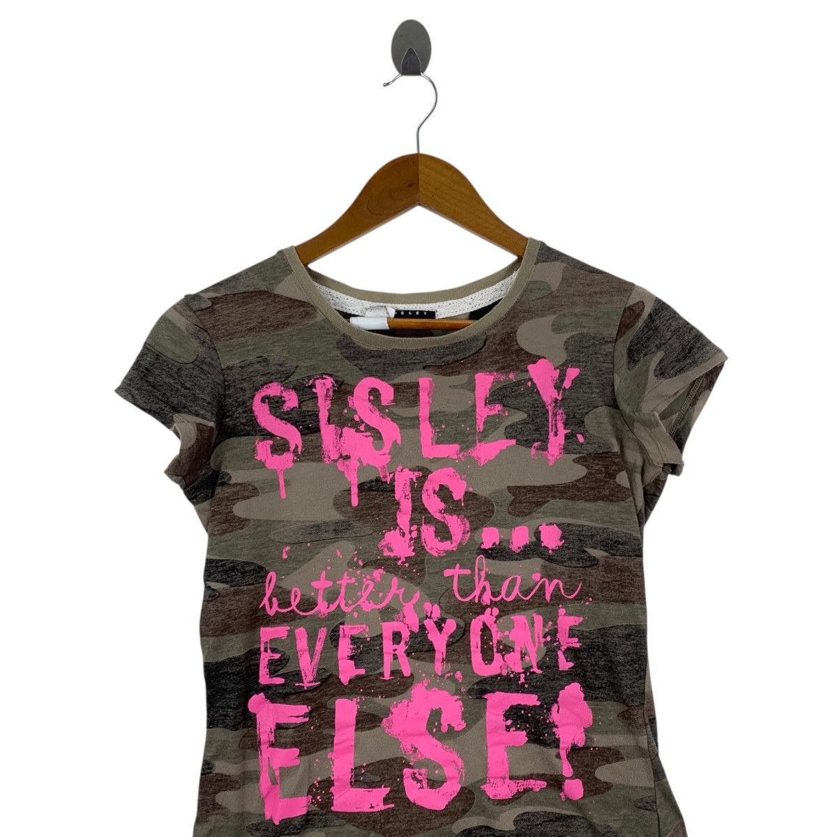 Sisley SISLEY Is Better Than Everyone Else Brand Camouflage Tshirt Size 3XL / US 20-22 - 2 Thumbnail