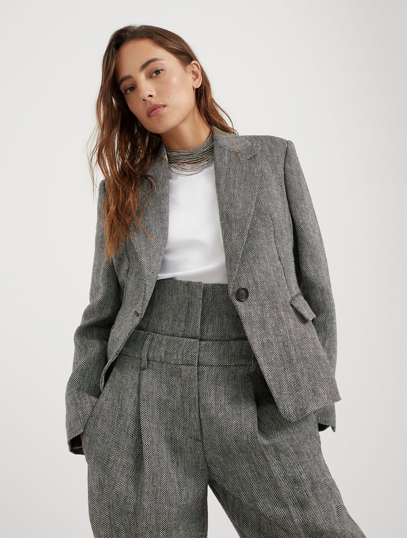o1la1rc1a0425 Woven Jacket Wool in Grey