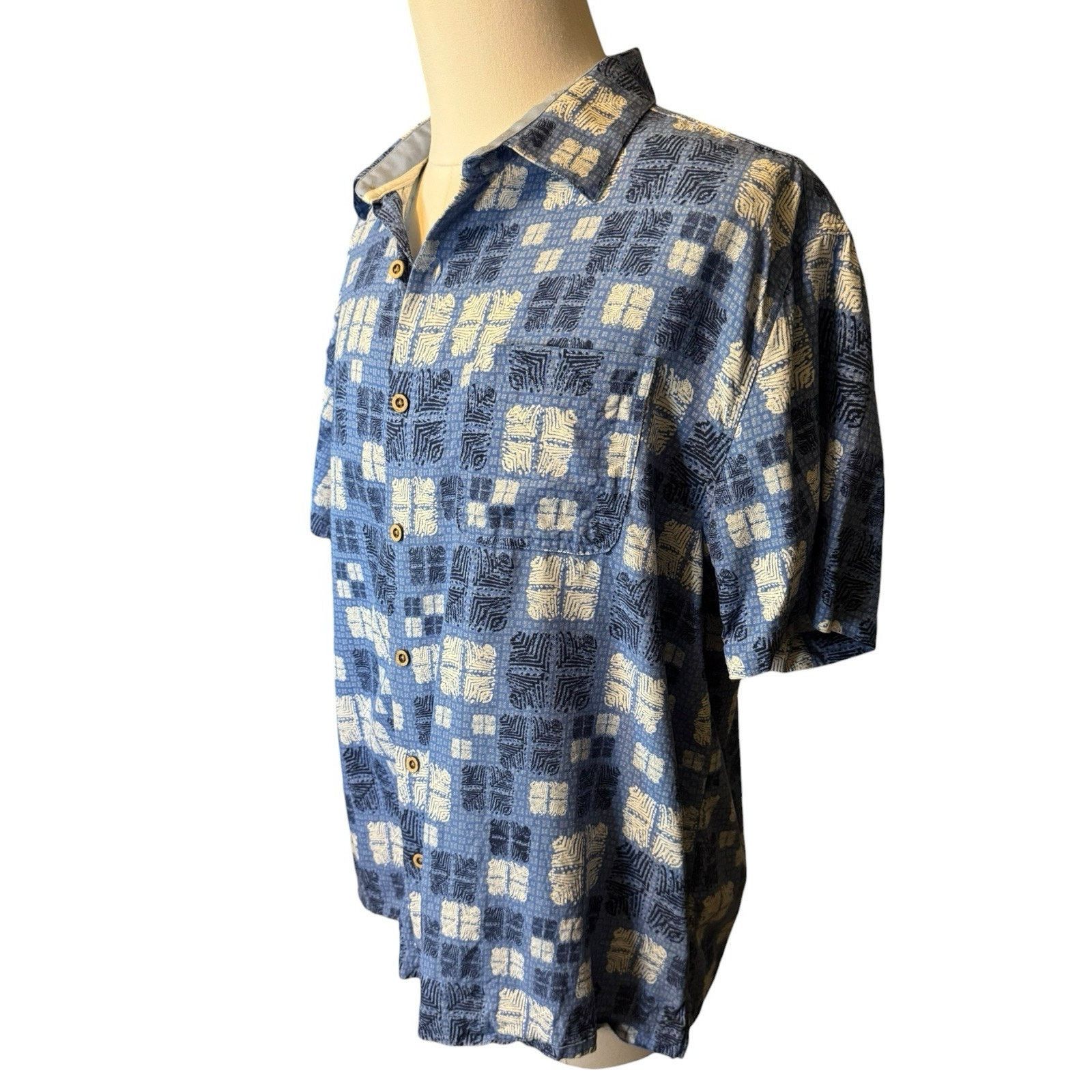 Nat Nast Nat Nast Luxury Originals XL Ocean Blue Silk Blend Shirt Size US XL / EU 56 / 4 - 2 Thumbnail