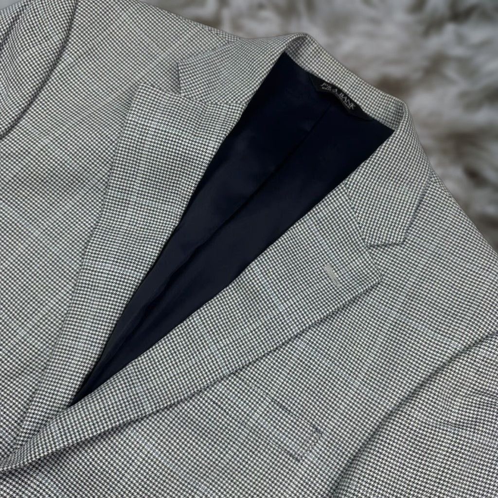 Jos. A. Bank Traveler's Men's Blazer 100% Wool Gray Plaid 38R 2-Button Notch Regular Suit Jacket Mens