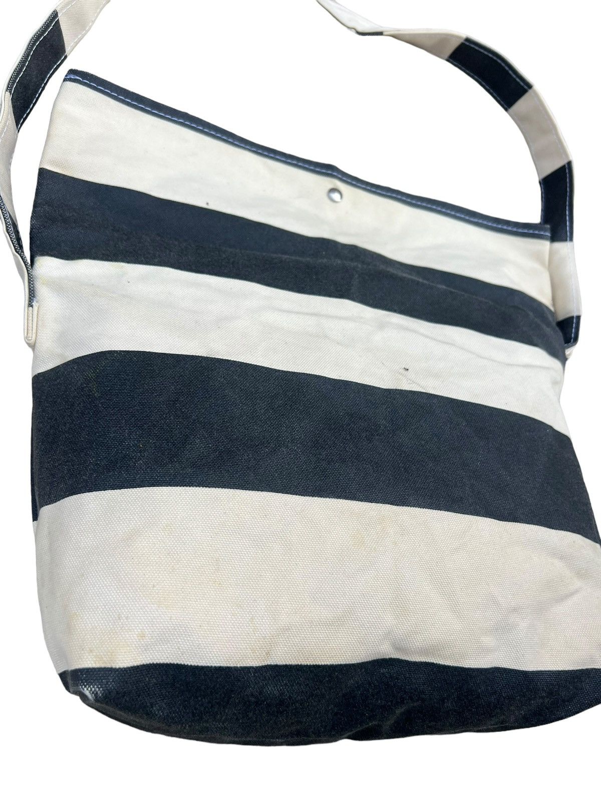 Vintage TEMBEA Japan Border Striped Waxed Canvas Cotton Bag Size ONE SIZE - 11 Thumbnail