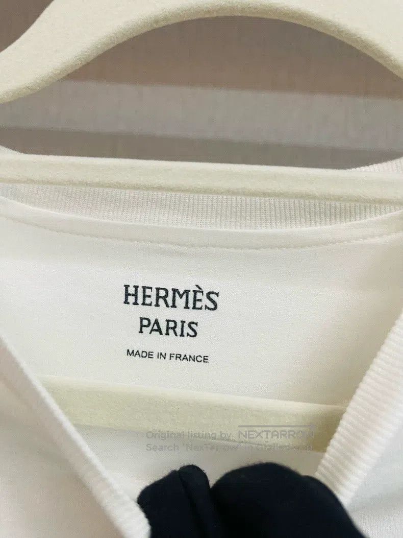 Hermes Hermes White Lettering Printed Short Sleeve Size XXS / US 00 / IT 34 - 2 Thumbnail