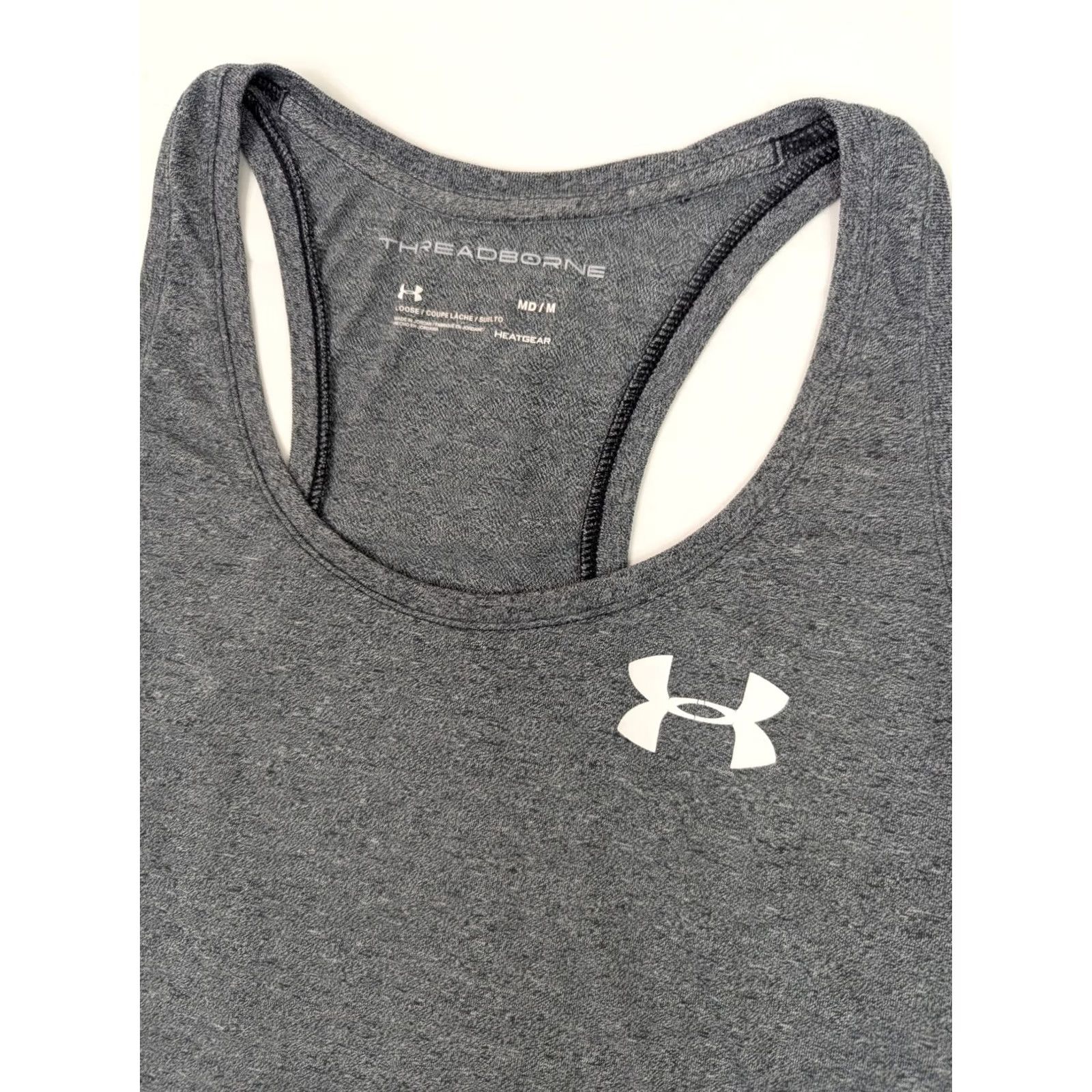 Under Armour Under Armour Threadborne HeatGear Loose Racerback Tank Top Women M Gray Size M / US 6-8 / IT 42-44 - 2 Thumbnail