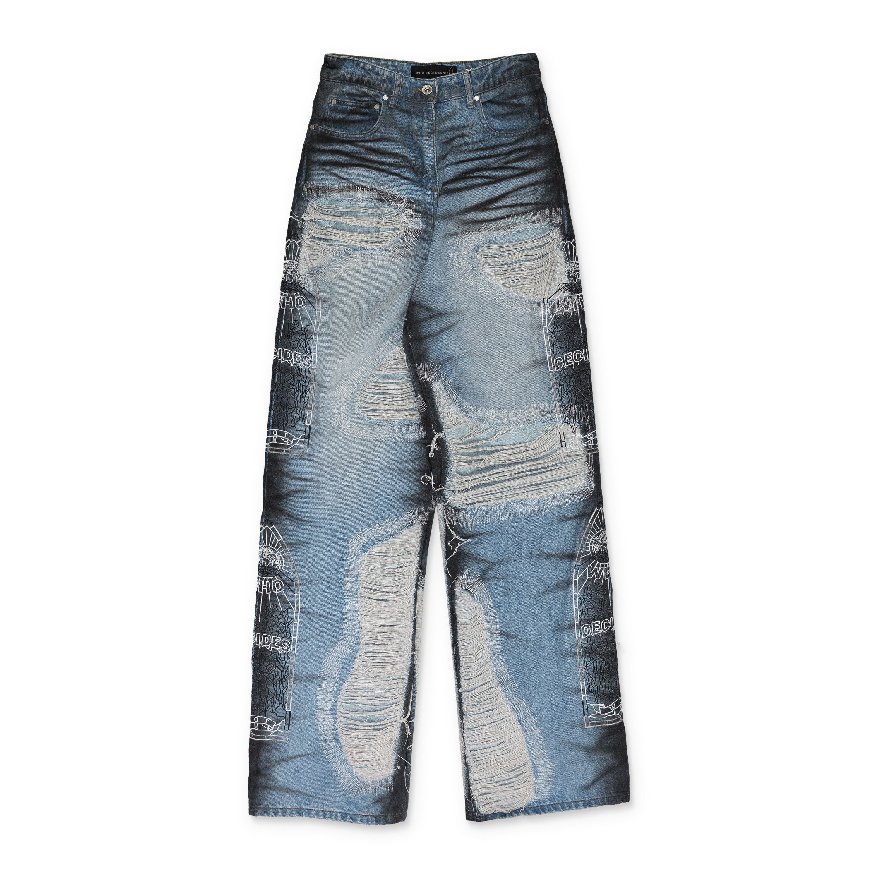 Who Decides War BLUE NOIR STRIPE WIDE-LEG JEANS SIZE 27