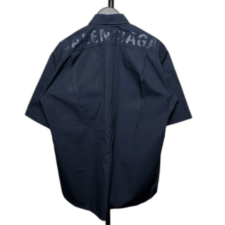 Balenciaga Balenciaga Navy Short Sleeve Shirt Size US M / EU 48-50 / 2 - 1 Thumbnail