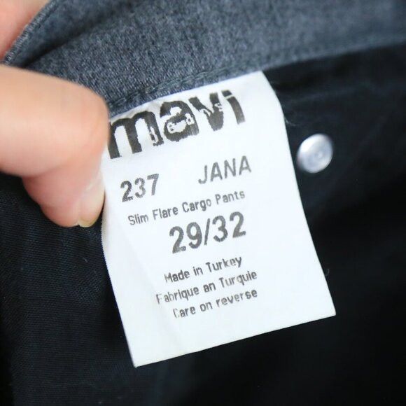 Mavi Mavi Women's Dark Grey Slim Flare Cargo Pants Size 29/32 Size 29" - 3 Thumbnail