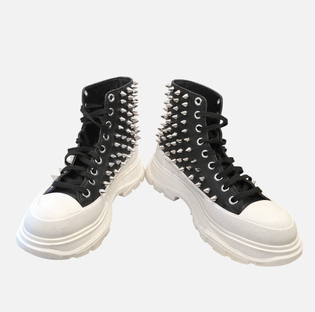 Alexander McQueen Alexander McQueen Tread Slick Spike Black Leather High-Tops Size US 9.5 / IT 39.5 - 5 Thumbnail