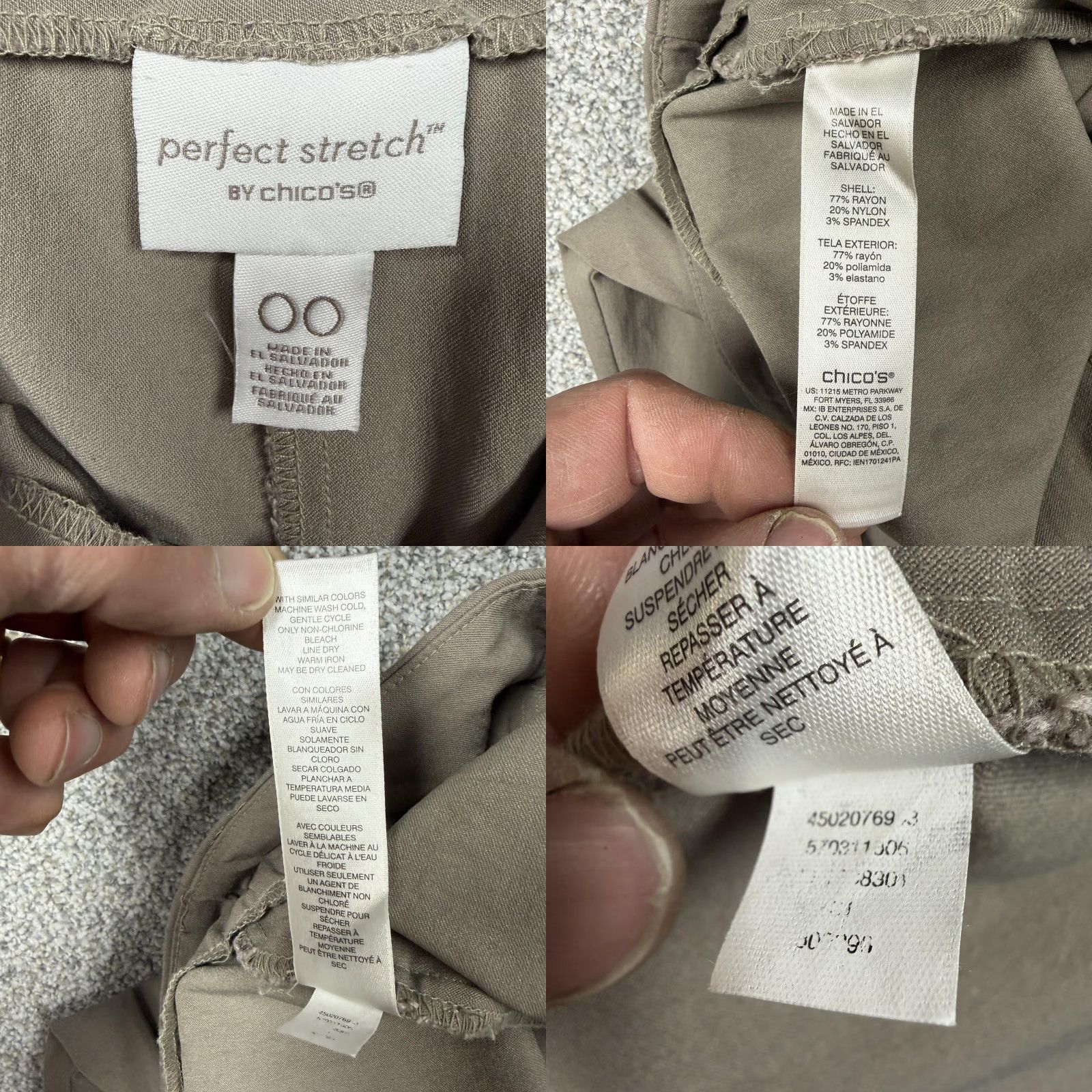 Vintage Chico's Chicos Perfect Stretch Taupe Pull-On Ankle Pants 00 Women Slim Tapered Pockets Flat Front Stretch Ponte Casual Formal Mens Womens Size 24" / US 00 / IT 34 - 8 Thumbnail