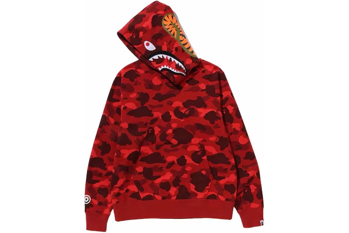 Bape BAPE Color Camo Shark Pullover Hoodie Red Size US S / EU 44-46 / 1 - 2 Thumbnail