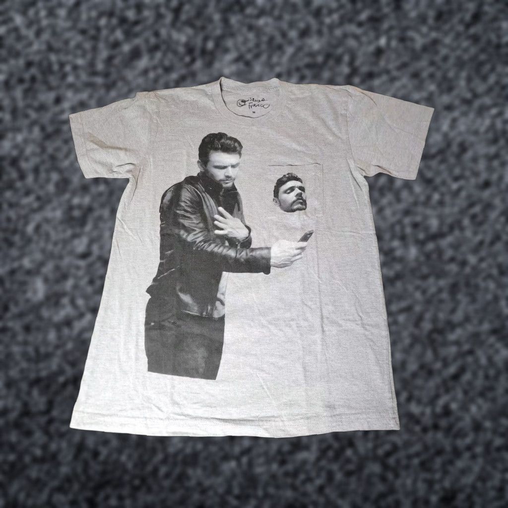 Vintage VINTAGE James Franco Shirt Unisex Adults M Graphic Tee Pocket Grey 90s Mens Size US M / EU 48-50 / 2 - 1 Thumbnail