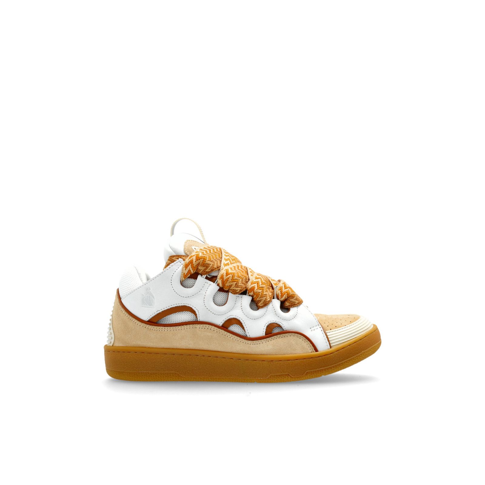 LANVIN Oversize Curb White Leather Sneakers New & Authentic