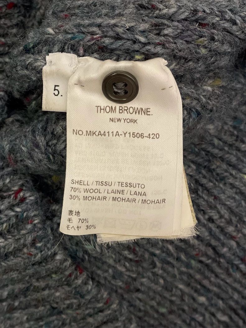 Thom Browne Thom browne Blue-gray four-striped knitted round-neck wool Size US XXL / EU 58 / 5 - 6 Thumbnail