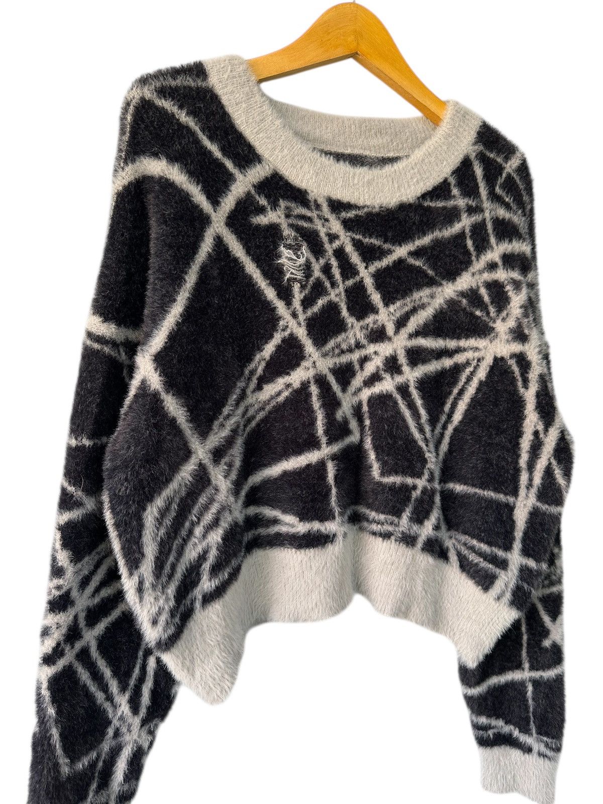 Beauty Beast DISTRESSED CROPPED LGB STYLE MOHAIR Abstract Knit Grunge Size US L / EU 52-54 / 3 - 3 Thumbnail