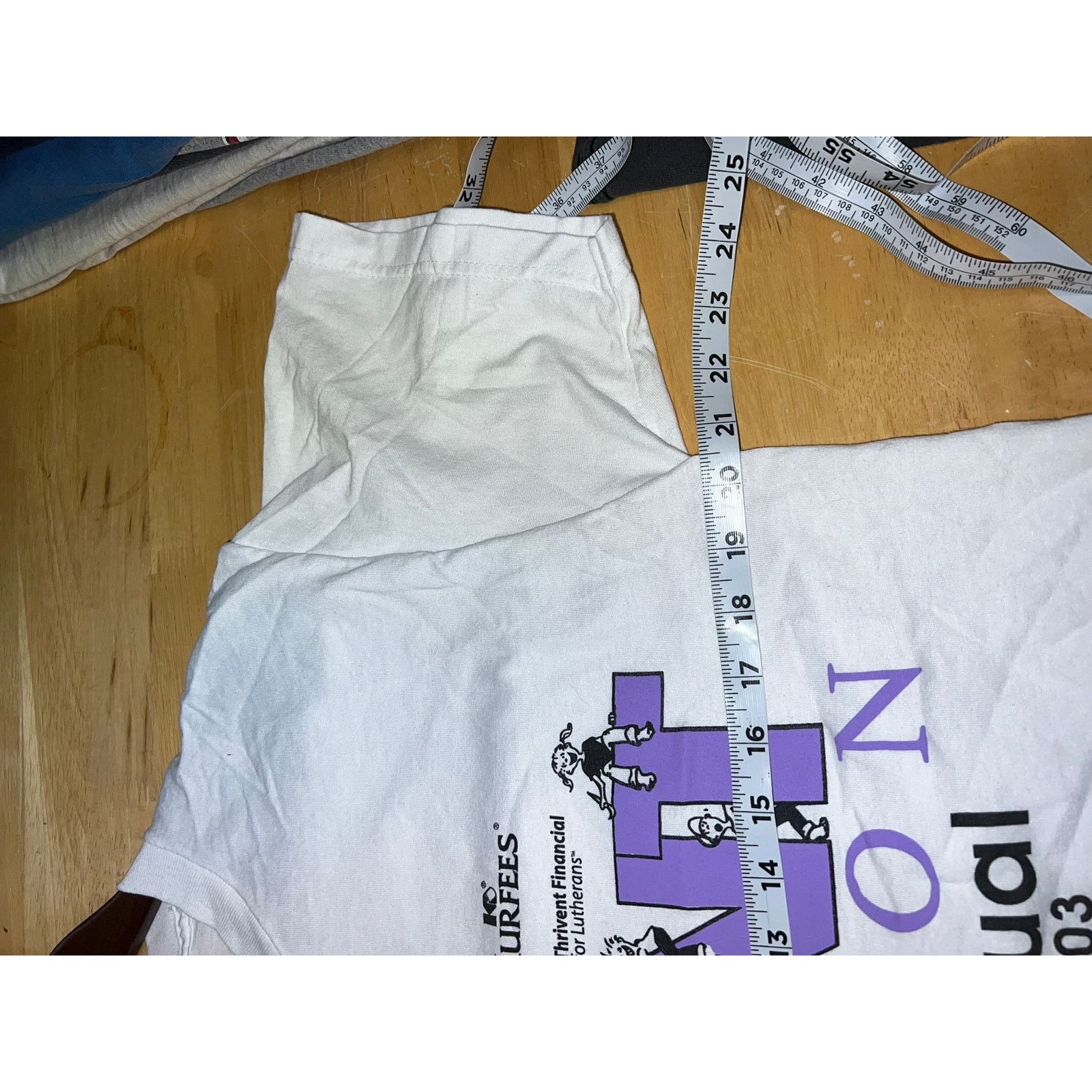 Fruit Of The Loom Vinage Paint Shirt Paint-A-Thon 15th Annual White Purple L Size US L / EU 52-54 / 3 - 6 Thumbnail