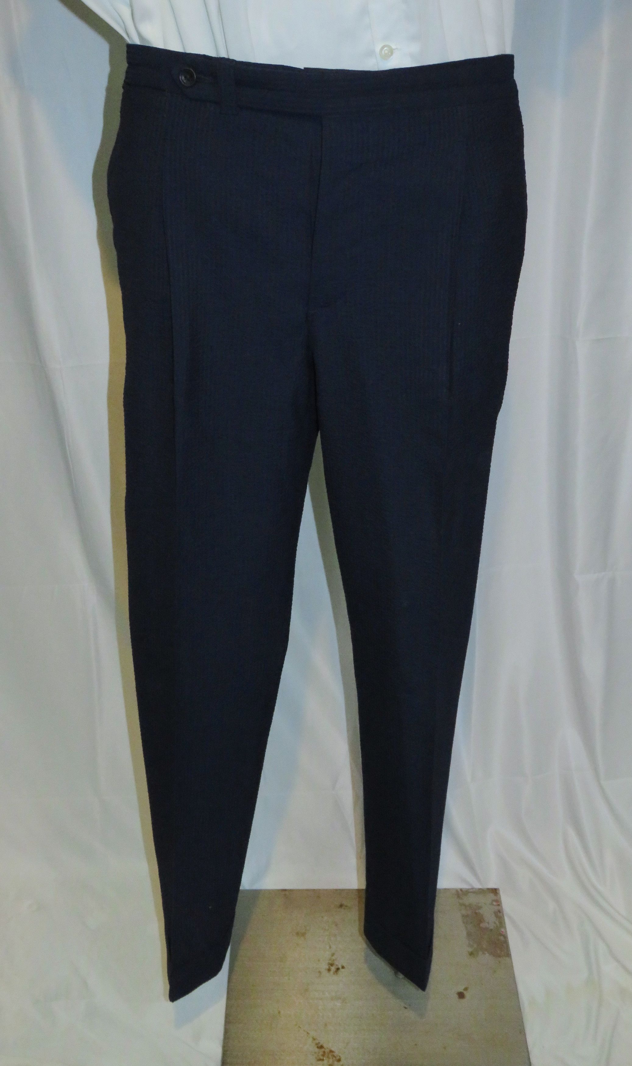 Other J. Meuser Loro Piana Super 150 Bespoke Blue Seersucker Suit Size 38R - 13 Thumbnail