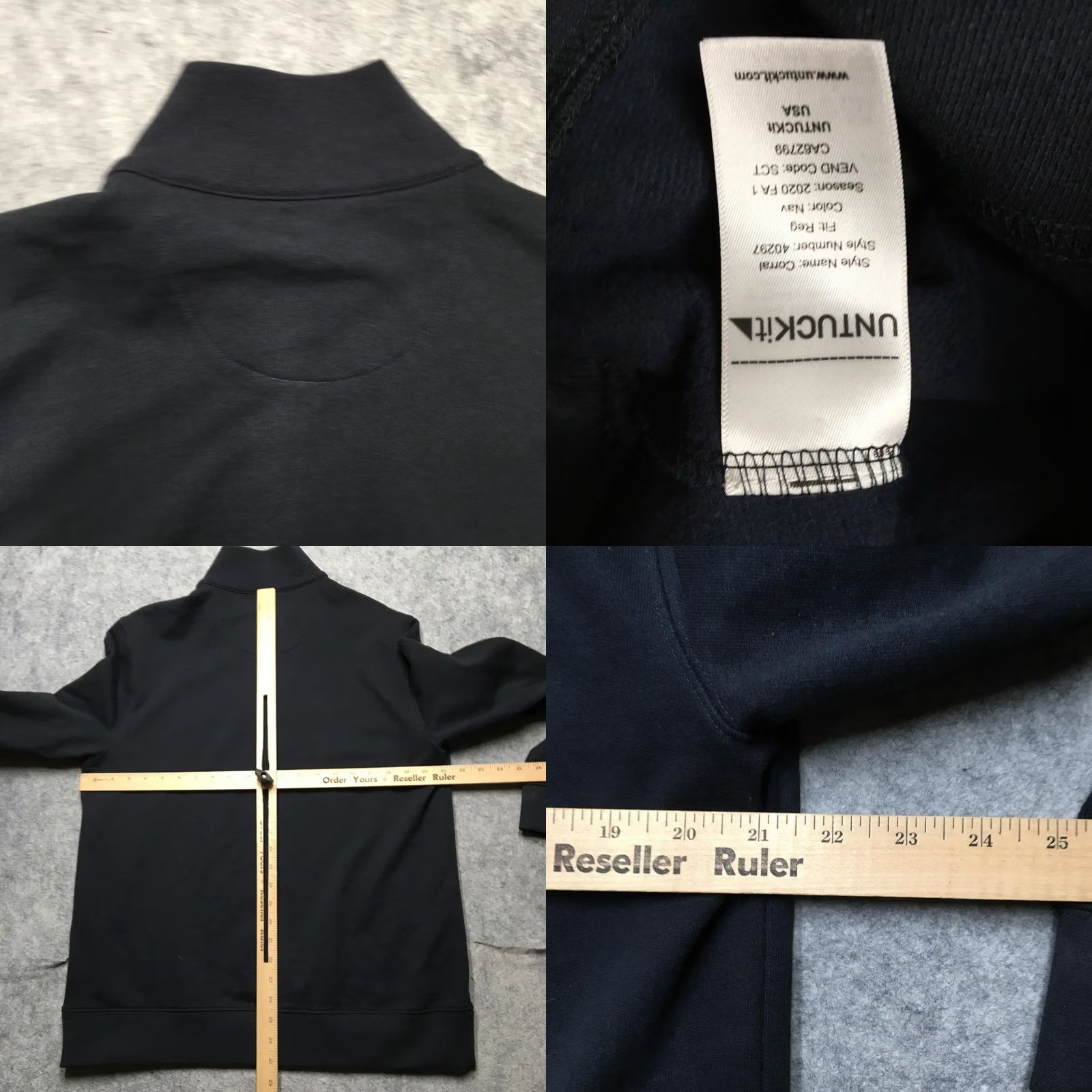 UNTUCKit UNTUCKit Sweatshirt Mens Large Navy 1/4 Zip Mock Neck Corral Pullover Navy Blue Pullover Mens Large 1/4 Zip ZIP Mock Neck Corral Pullover Size US L / EU 52-54 / 3 - 8 Thumbnail