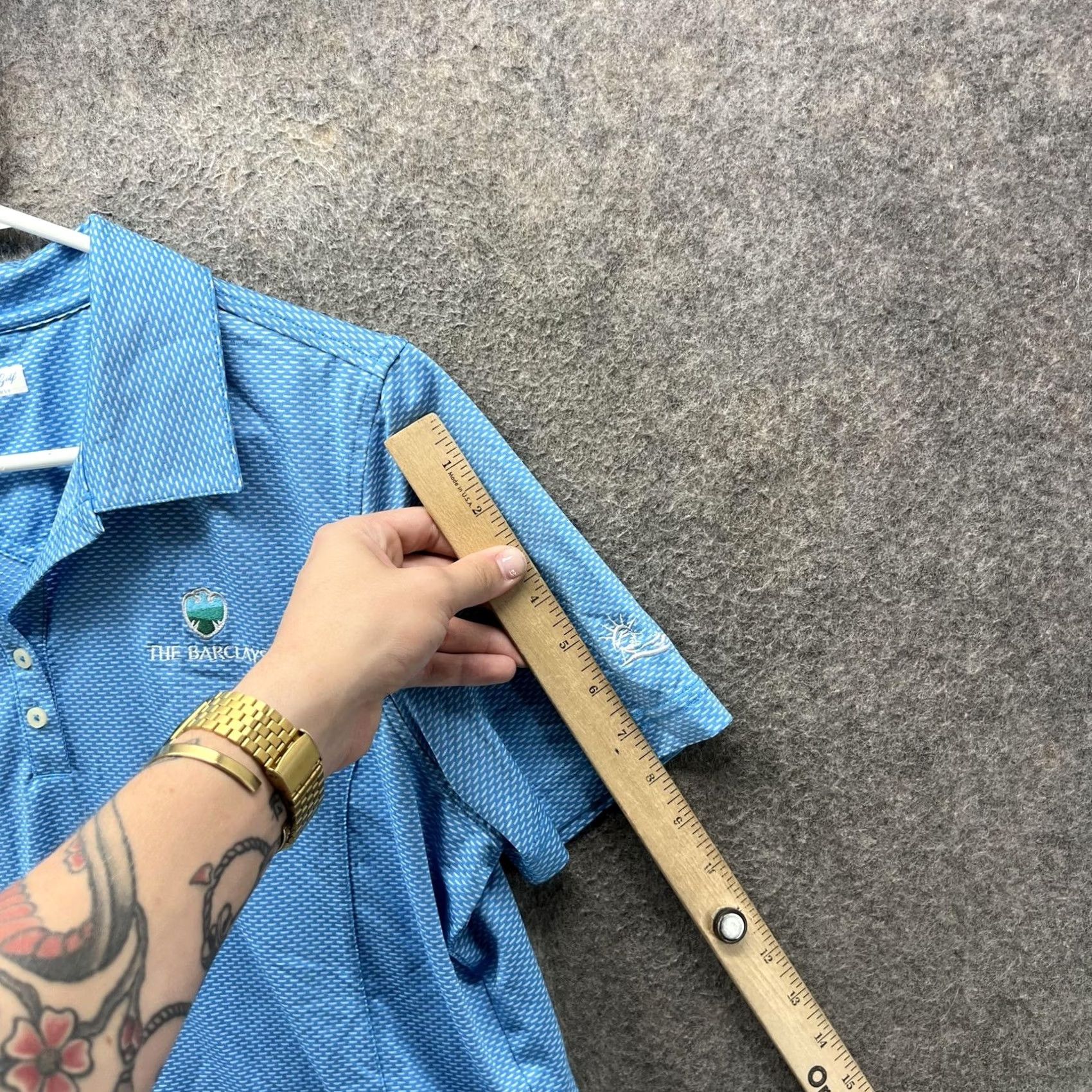 Superdry Oxford Golf Shirt Women Medium Blue The Barclays Super Dry Performance Polo Golf Size M / US 6-8 / IT 42-44 - 3 Thumbnail