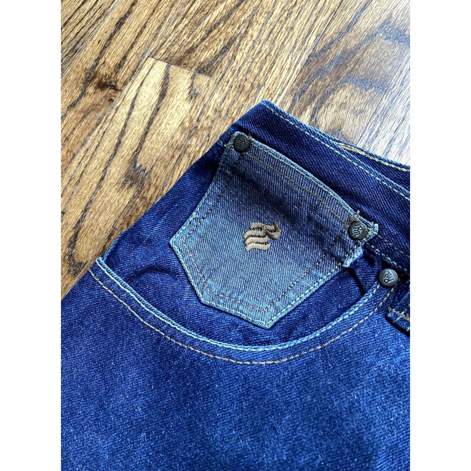 Rocawear VTG Rocawear Jeans Mens Size 44x34 Denim Blue 5-Pocket Regular Hip Hop Wide-Leg Y2K Baggy Linen Blend Statement Fit: Regular Men's Jeans Size US 44 / EU 60 - 3 Thumbnail