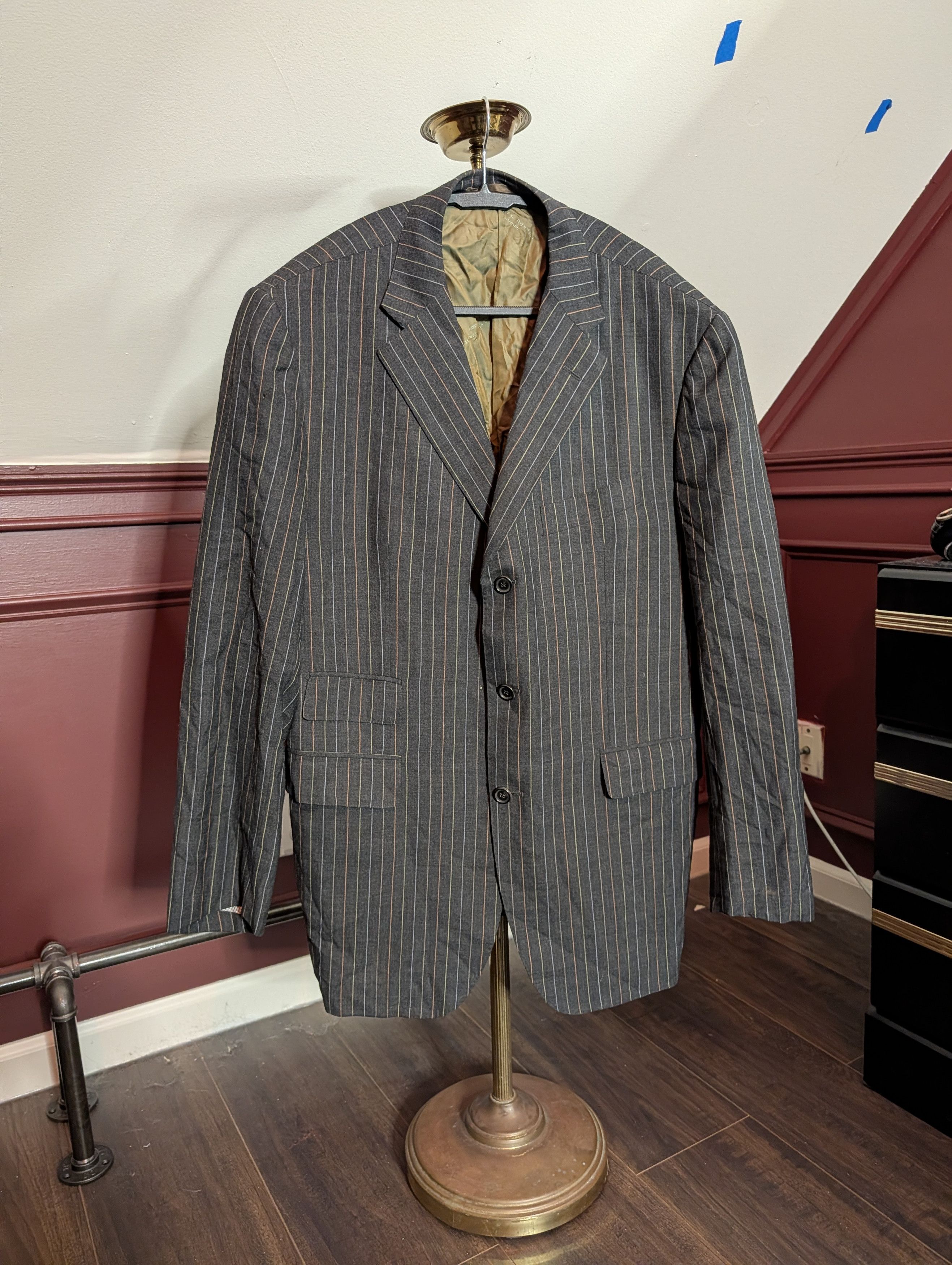 Alfred Dunhill Multicolor pinstriped RRP $2200 Italian sport coat 44R Size 44R - 1 Thumbnail