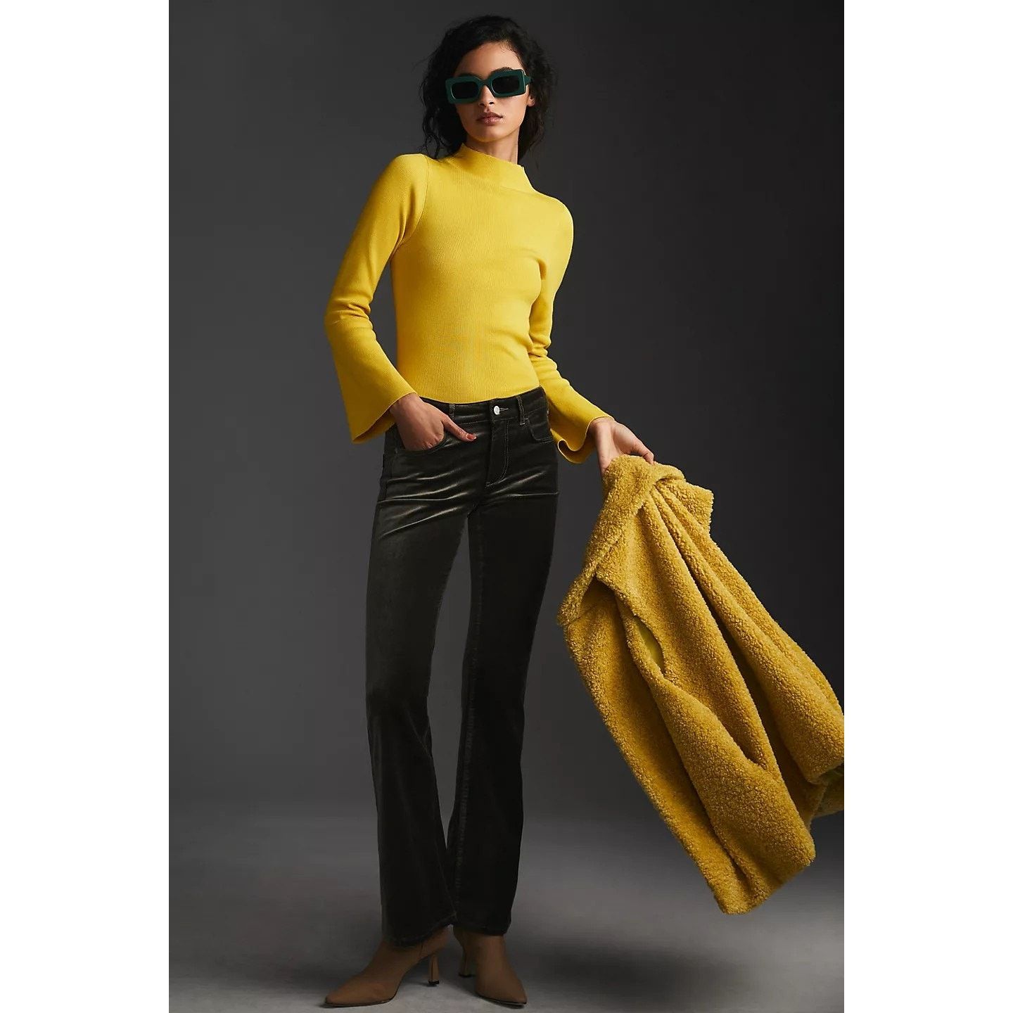 Anthropologie Anthropologie Pilcro Demilune Mid-Rise Bootcut Velvet Jeans Size 39" - 2 Thumbnail