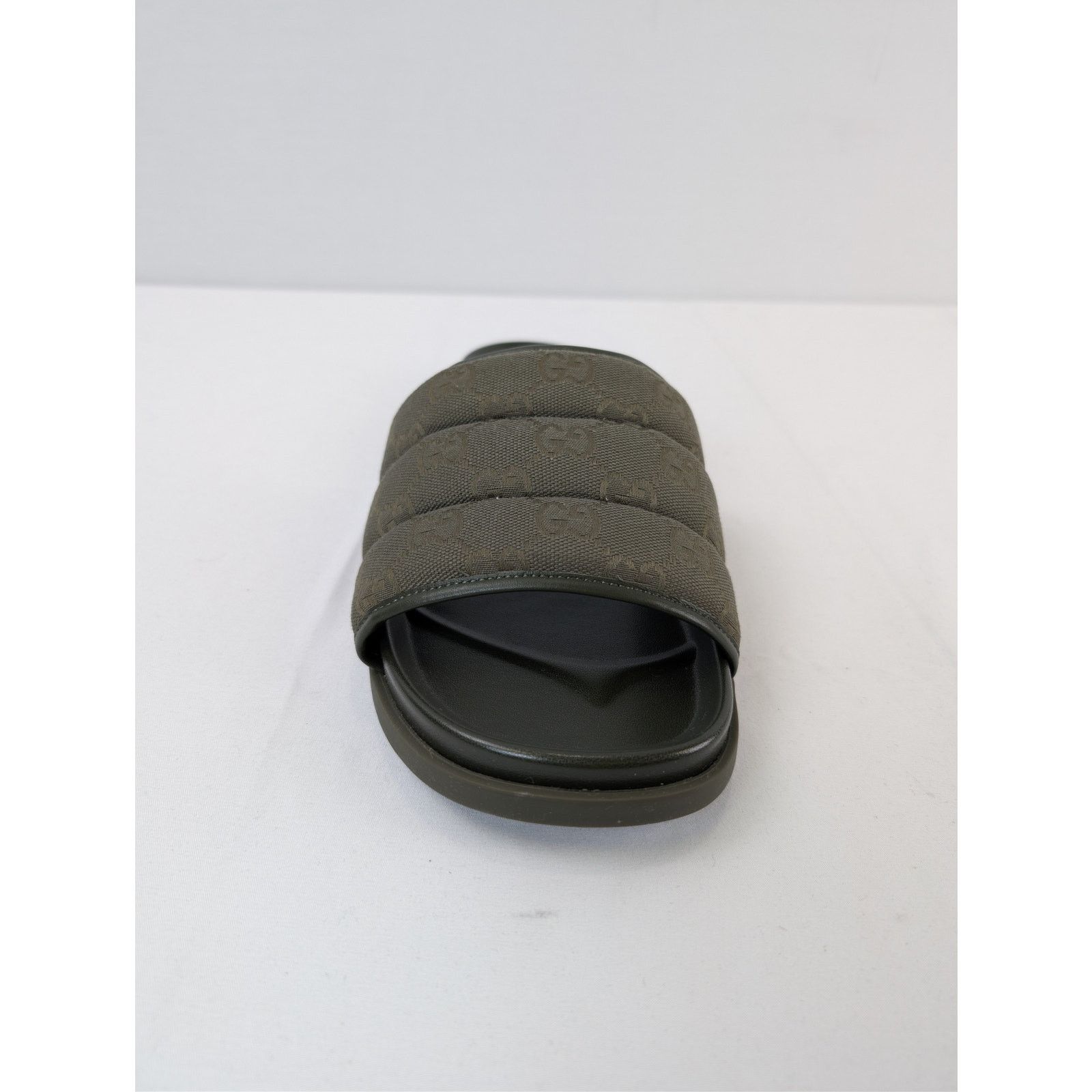 Gucci o1rshd1 Men's Padded mules with GG pattern Slippers in Olive Size US 9.5 / EU 42-43 - 12 Thumbnail