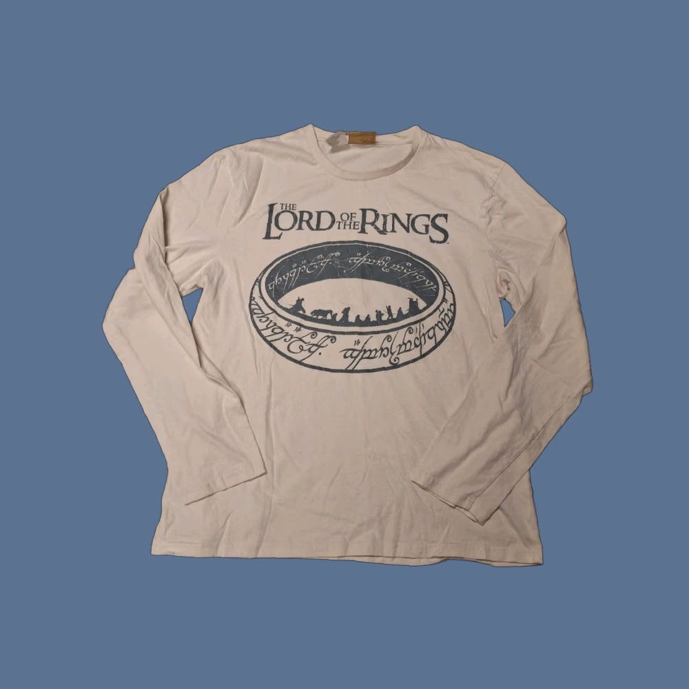 Vintage VINTAGE The Lord of the Rings Movie Tv Long Sleeve Shirt Light Cream 2XL Mens T-Shirt Crew Neck Cotton Graphic Print All Seasons Size US XXL / EU 58 / 5 - 1 Thumbnail