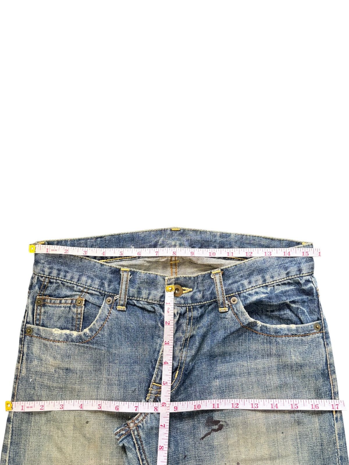 United Arrows Vintage United Arrow Mud Wash Painted Distress Loose Jeans Size 31" - 6 Thumbnail