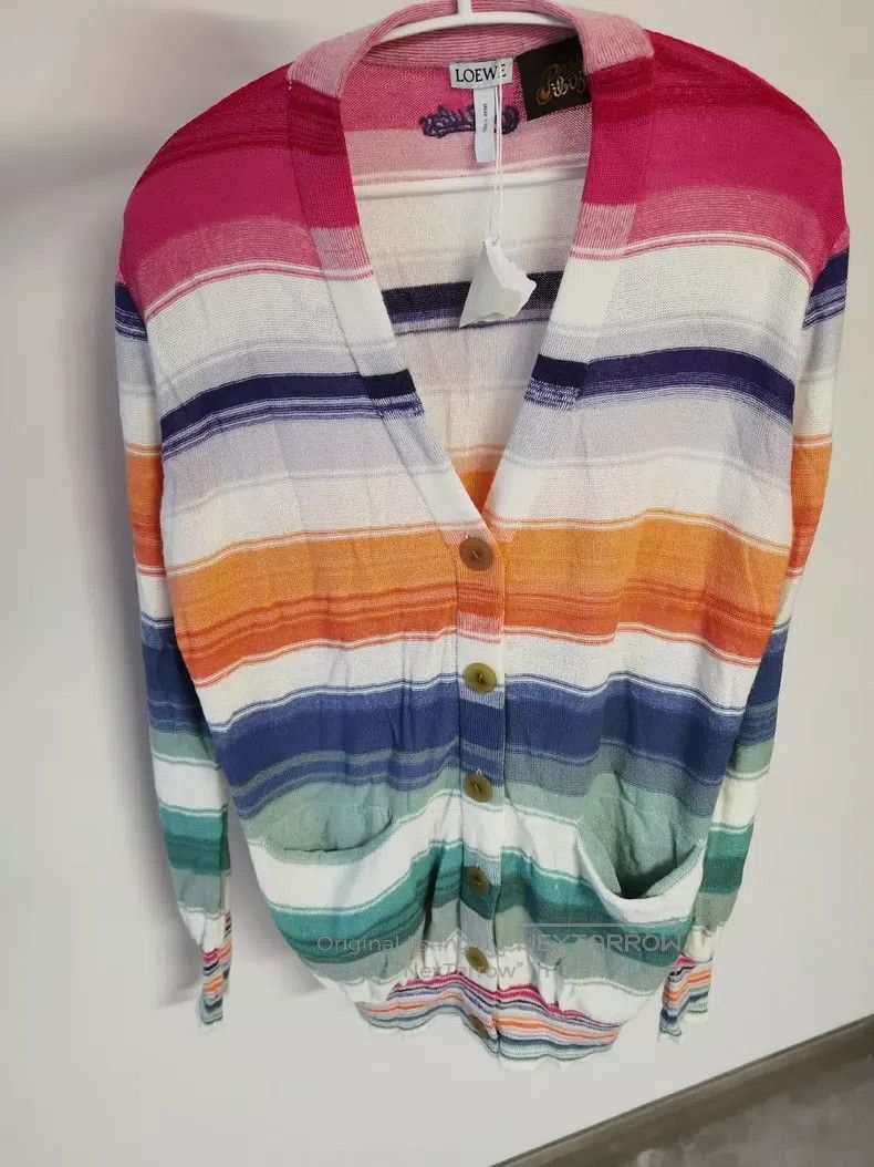 Loewe Loewe Rainbow striped linen cardigan Size M / US 6-8 / IT 42-44 - 1 Thumbnail