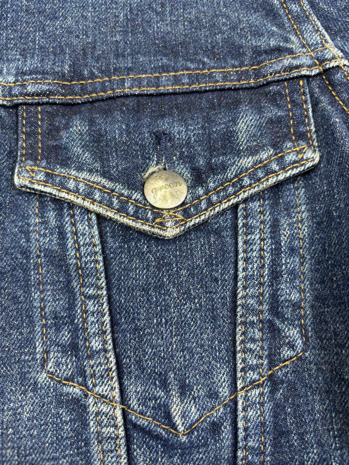 Japanese Brand 💥Selvedge Trucker💥green Selvedge Type 3 Trucker F817 Size US XXS / EU 40 - 7 Thumbnail