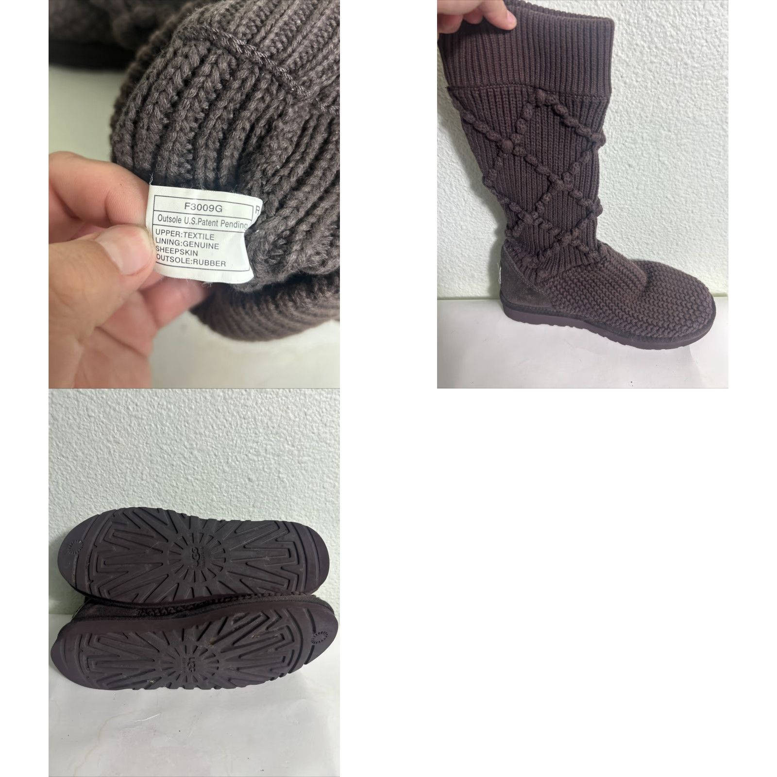 Ugg UGG Women 5879 Argyle Sweater Tall Cardi Knit Boots sz 8 Gray Solid Knit Boots Mid-Calf Flat Heel Women Shoes Size M / US 6-8 / IT 42-44 - 10 Thumbnail