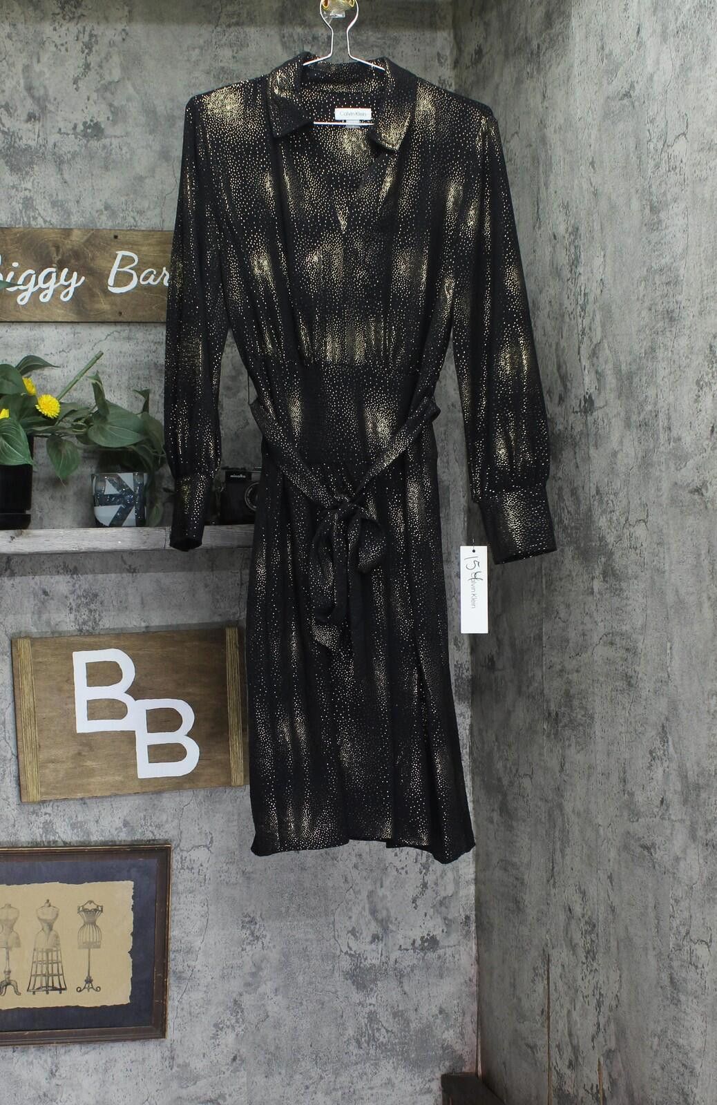 Calvin Klein Nwt Calvin Klein Midi Button Cuff Dress Black / Gold 8 Size M / US 6-8 / IT 42-44 - 1 Thumbnail