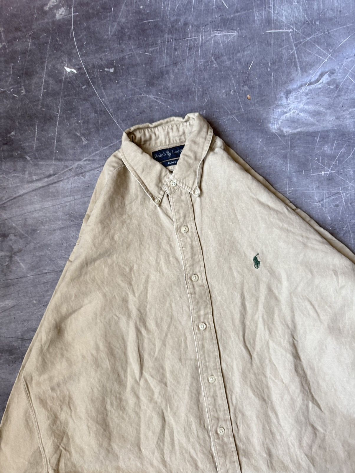 Polo Ralph Lauren Vintage Polo Ralph Lauren Linen Buttondown Shirt (L) Size US L / EU 52-54 / 3 - 2 Thumbnail