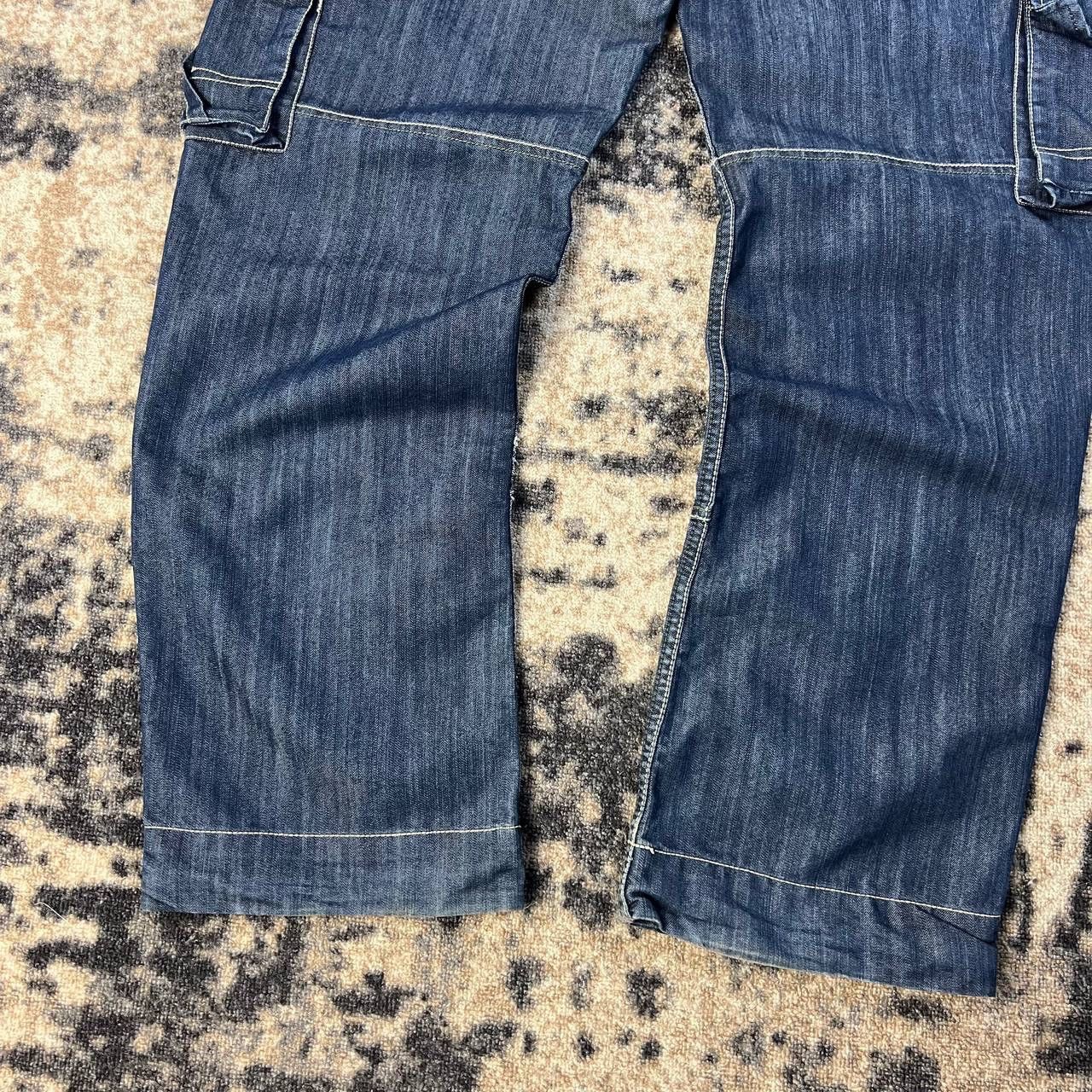 Vintage Japanese Y2K Cargo Denim Baggy Jeans Avant Garde Style Size US 34 / EU 50 - 6 Thumbnail
