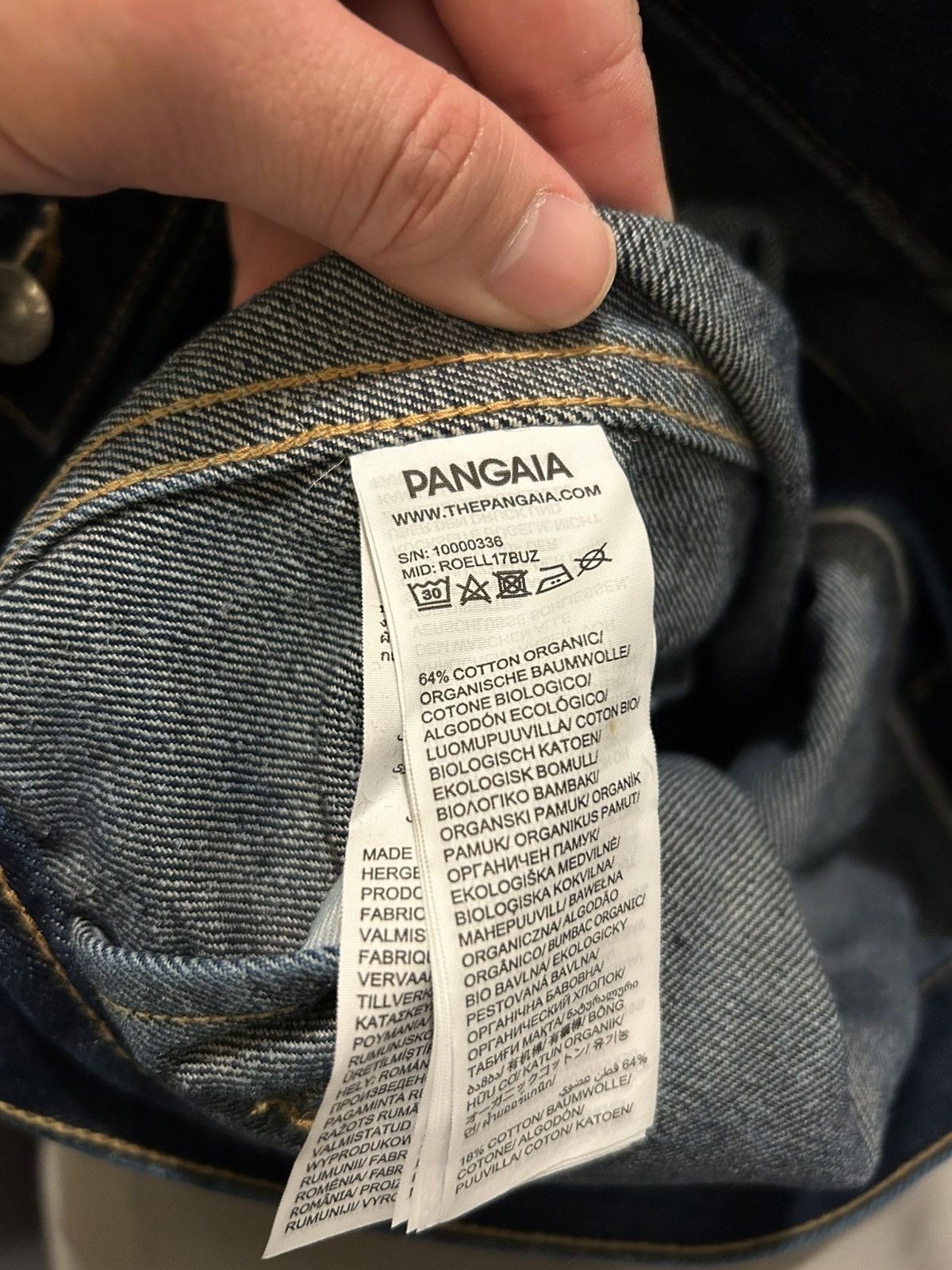 Pangaia PANGAIA Womens Nettle Denim Jacket Size US L / EU 52-54 / 3 - 5 Thumbnail