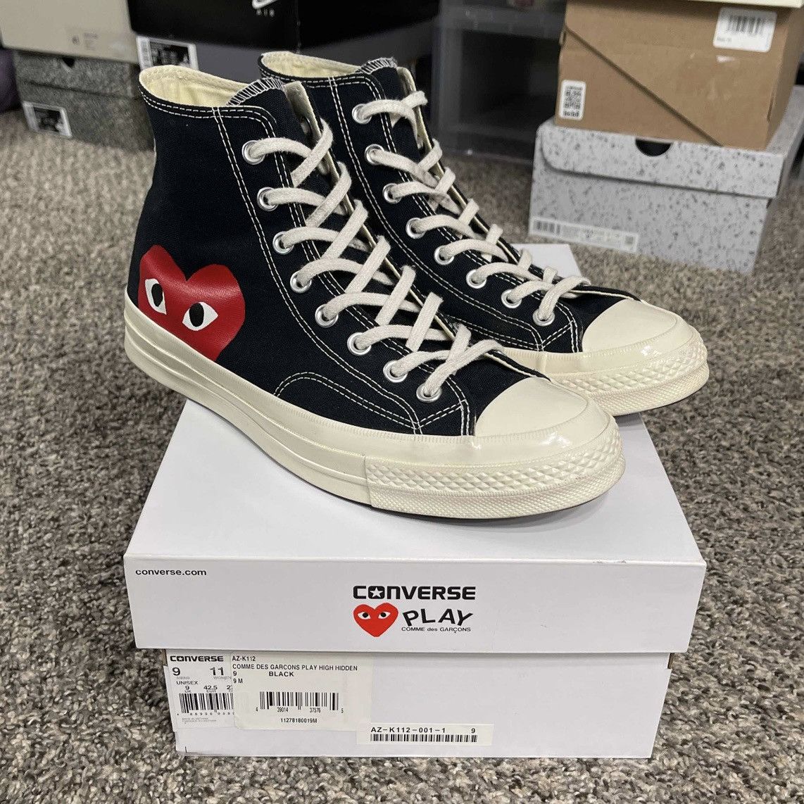 Converse cdg black high top best sale