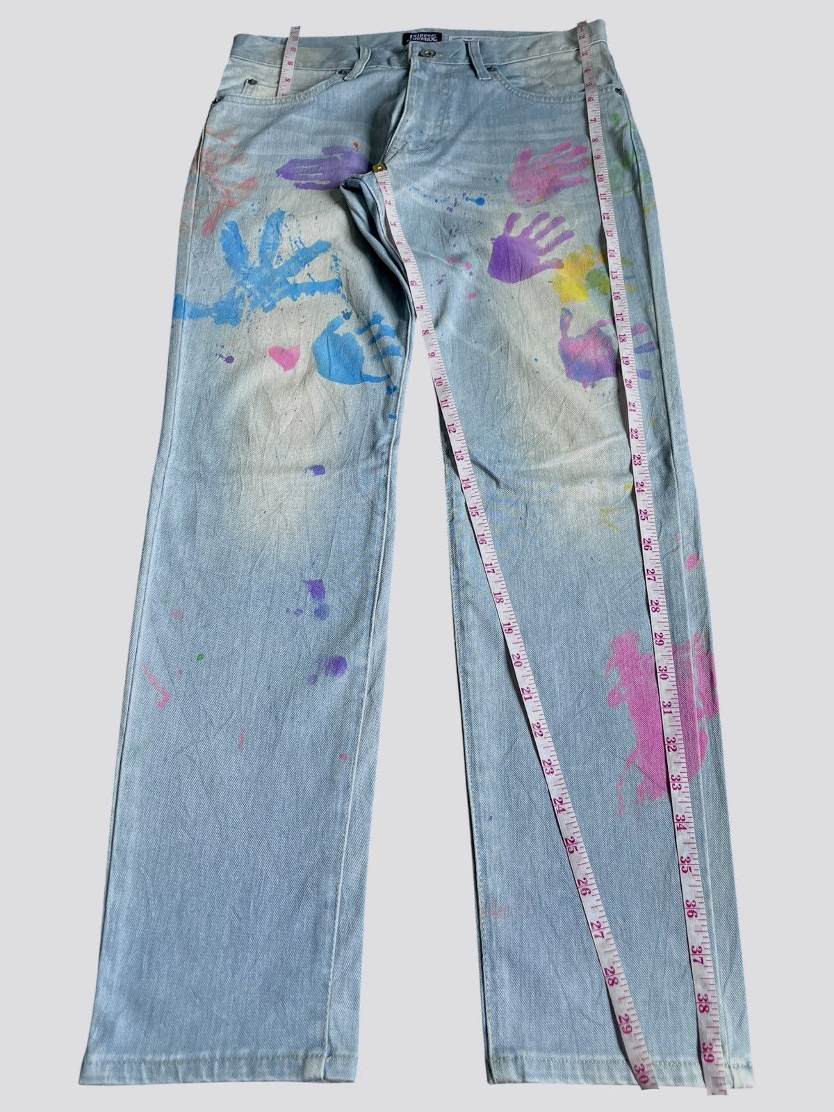 Dsquared2 Vintage Japanese Brand Painted Splattered Jeans Size 32" / US 10 / IT 46 - 7 Thumbnail