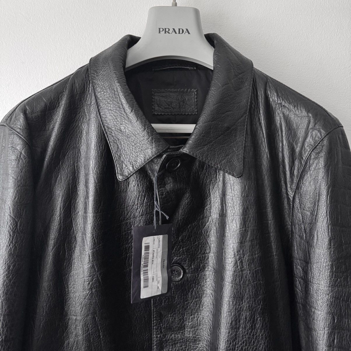 Prada Prada FW2003 Textured ”Crocodile” Embossed Leather Coat Size US L / EU 52-54 / 3 - 8 Thumbnail