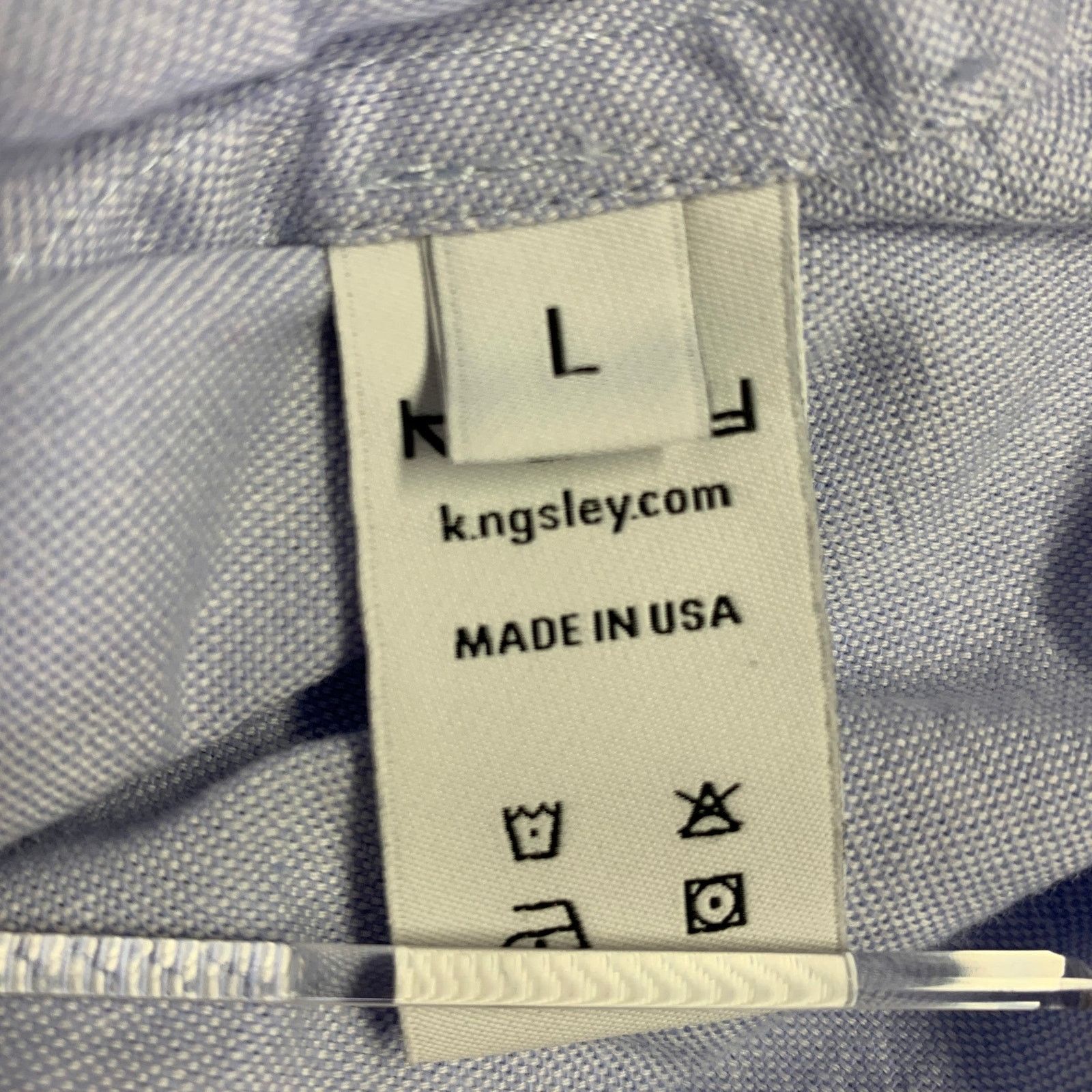 Other K.NGSLEY Size L Blue Woven Cotton Hidden Placket LS Shirt Size US L / EU 52-54 / 3 - 6 Thumbnail