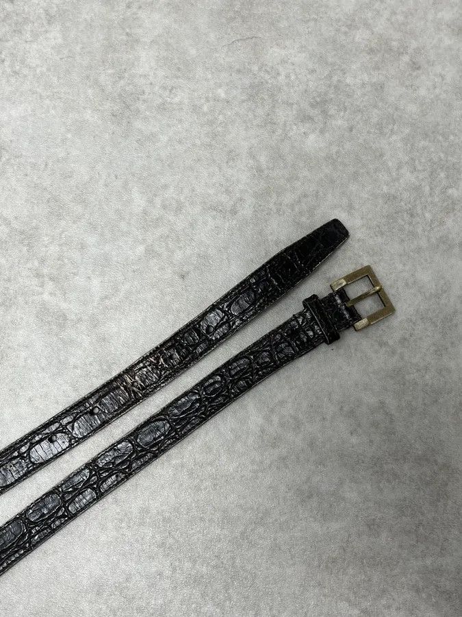 Saint Laurent Paris Saint Laurent Black Satin Leather Classy Belt Size ONE SIZE - 6 Thumbnail