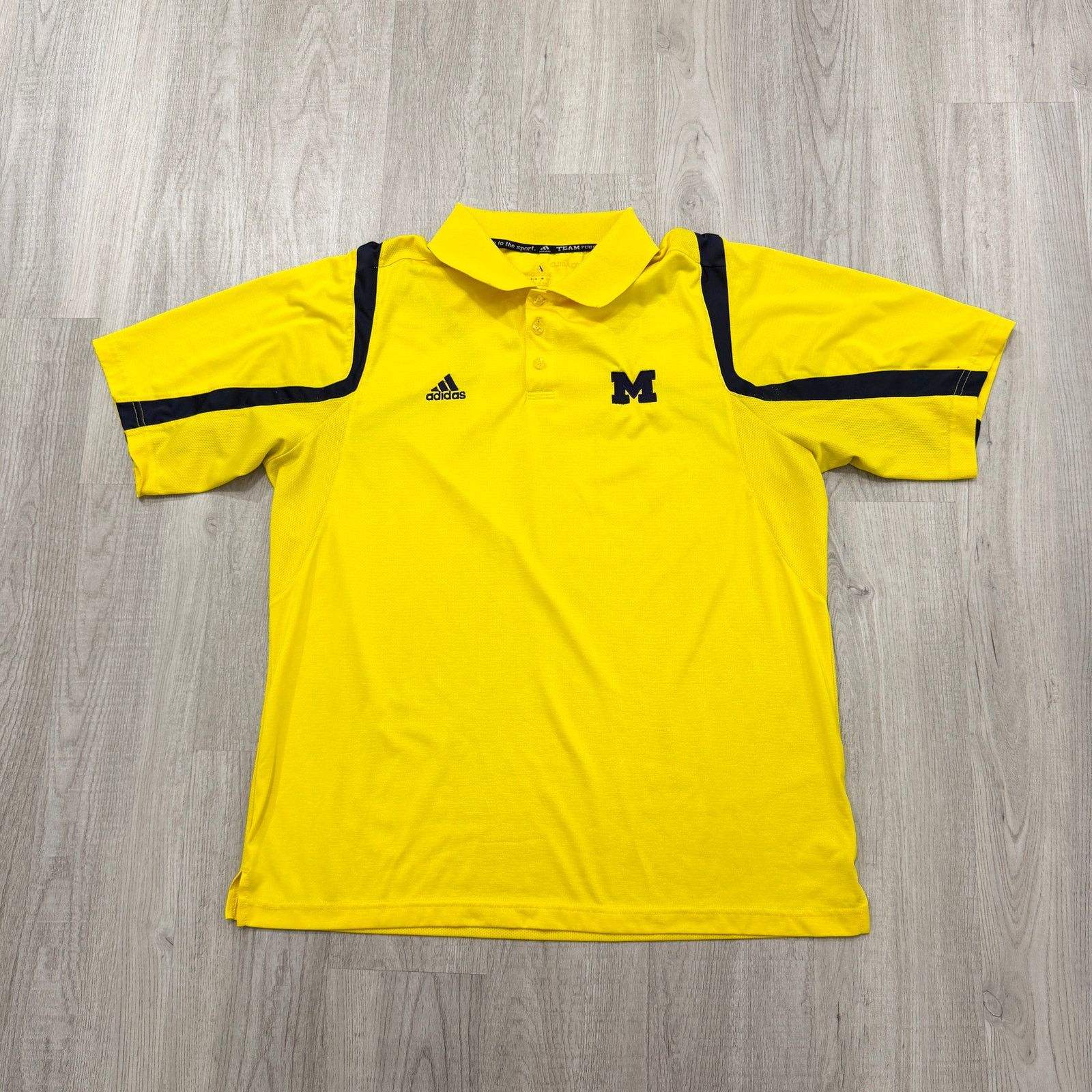 Adidas Adidas Michigan Wolverines Polo Shirt Men's Large Yellow Size US L / EU 52-54 / 3 - 1 Thumbnail