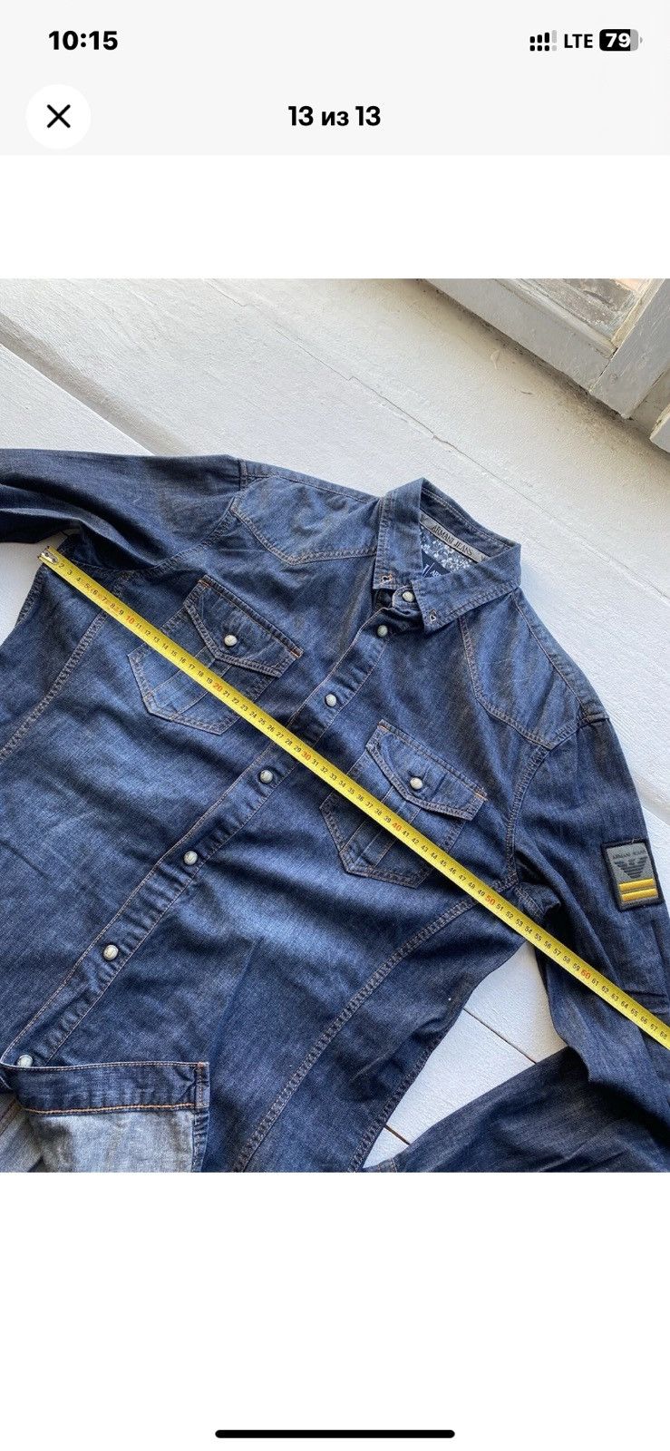 Armani 90s Armani Jeans Archive Designer Blue Denim Button Shirt M Size US M / EU 48-50 / 2 - 11 Thumbnail
