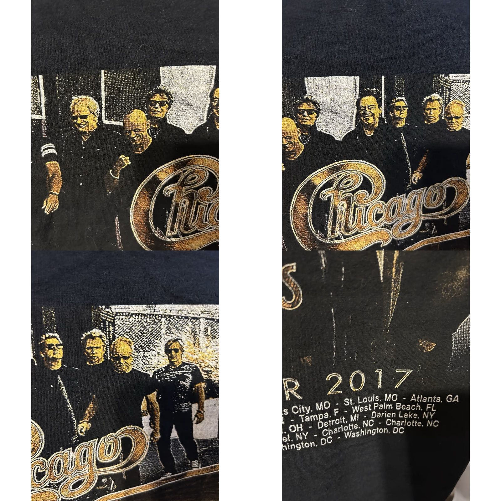 Gildan Chicago & The Dobie Brothers Tour 2017 Shirt Men Large Double Sided Black Crew Neck Short Sleeve T-Shirt Gildan Heavy Cotton Logo Rock Music Fans Mens Size US L / EU 52-54 / 3 - 9 Thumbnail